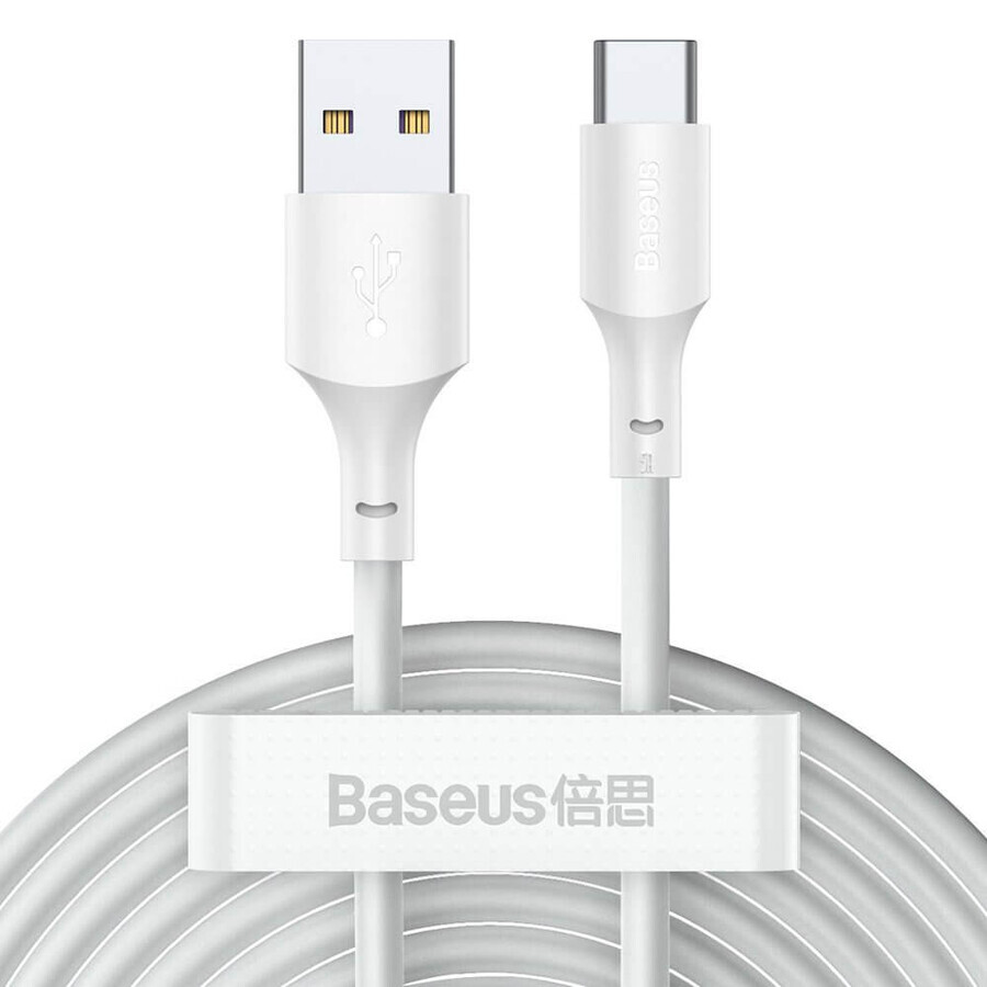 Baseus 2x USB - USB Typ C Schnellladekabel Power Delivery Quick Charge 40 W 5 A 1,5 m weiß (TZCATZJ-02)