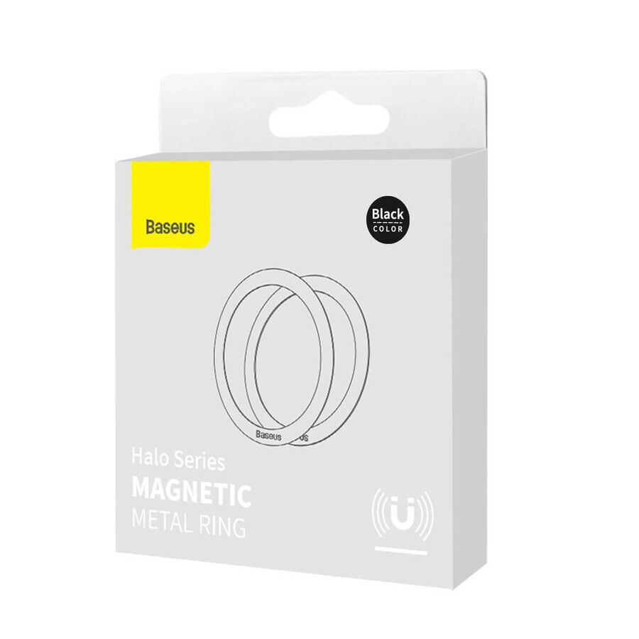 Baseus Halo Serie magnetische ring (2 stuks/verpakking) zwart (PCCH000001)