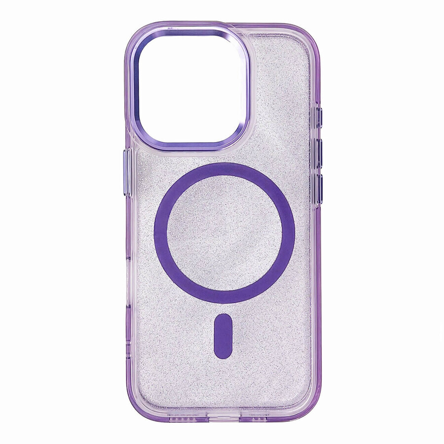 Glitter Case MagSafe für iPhone 16 Pro Max - lila mit Glitter