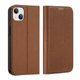 Husă Dux Ducis Skin X2 pentru iPhone 14 Plus cu clapetă magnetică maro