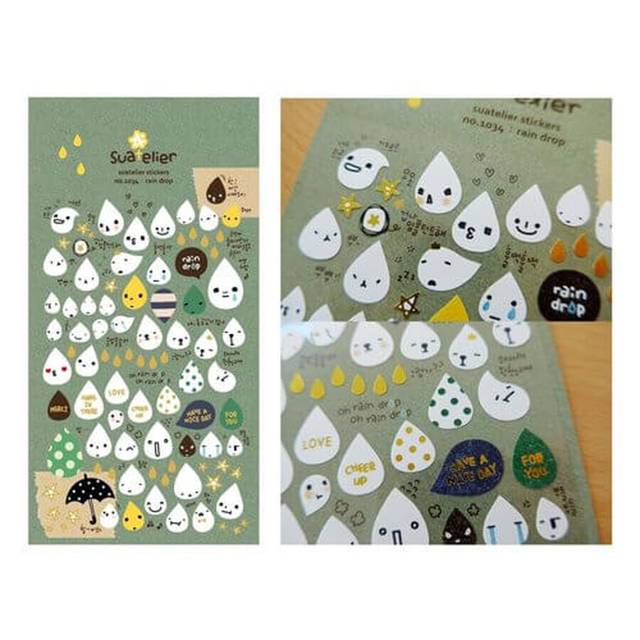 Suatelier gotas de agua adhesivos decorativos