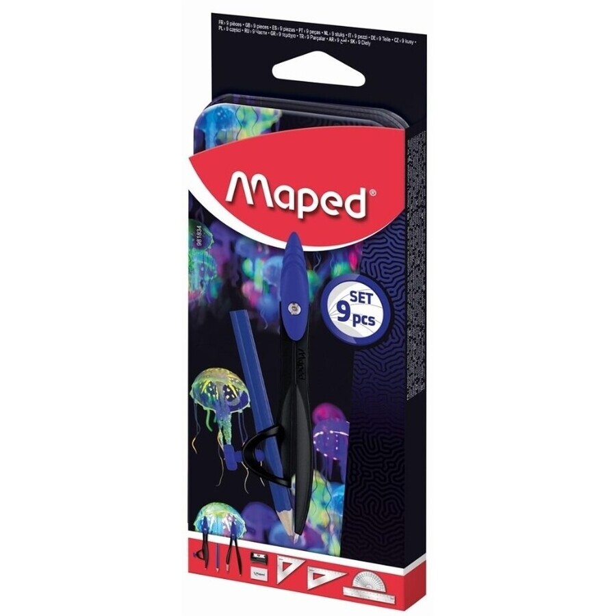 Set geometrico mappato Deepsea, 9 elementi