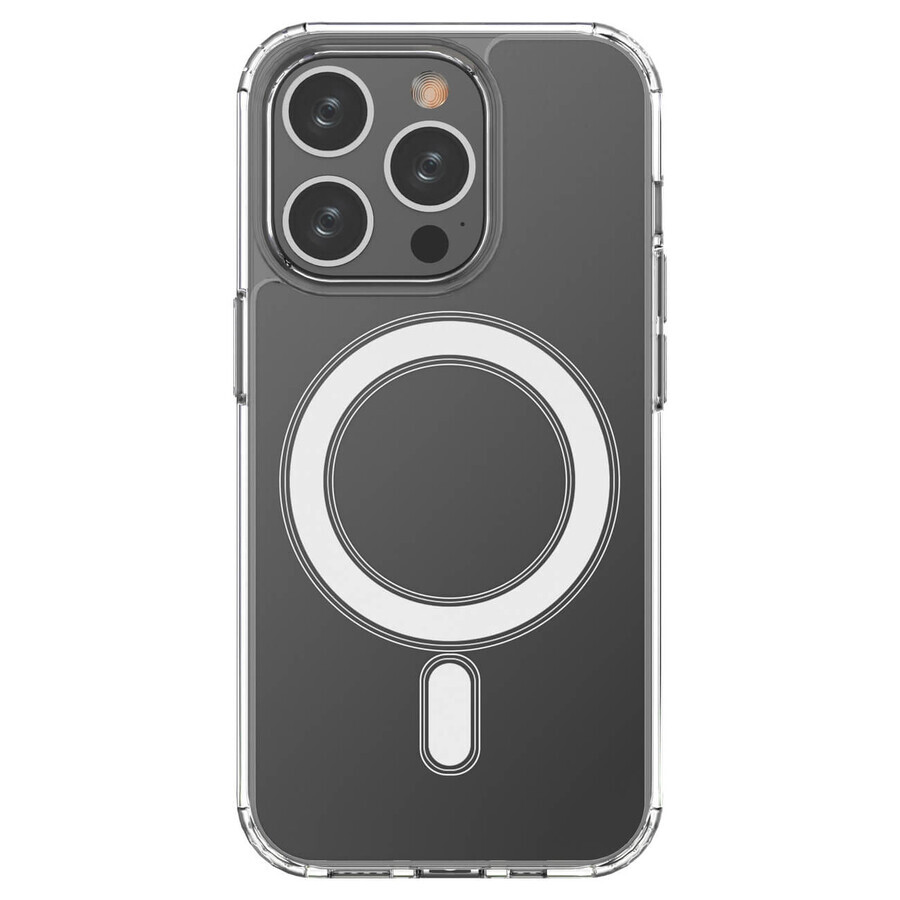 Clear Magnetic Case with MagSafe for iPhone 14 Pro with silver ring - clear