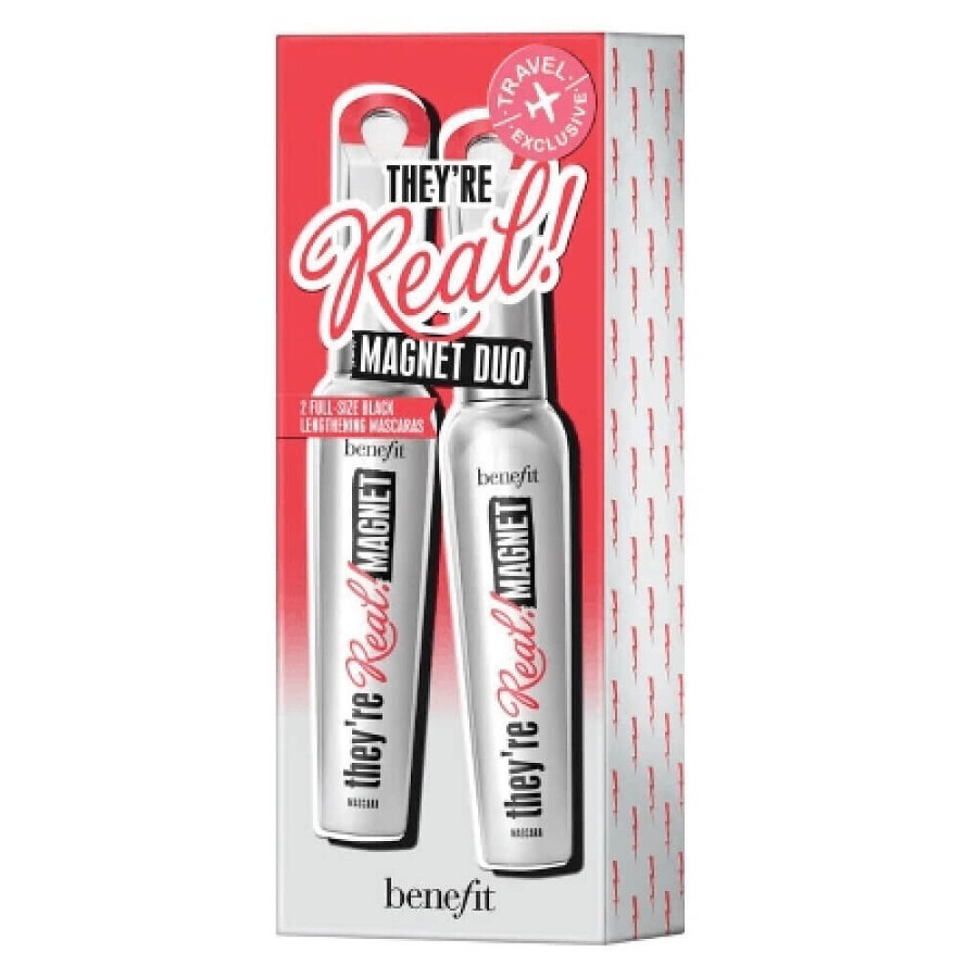 Benefit They re Real! Magnet Mascara Duo Extreme Lengthening Set Schwarz, 2 x 9g