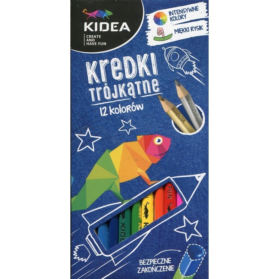 Matite triangolari Kidea 12 colori