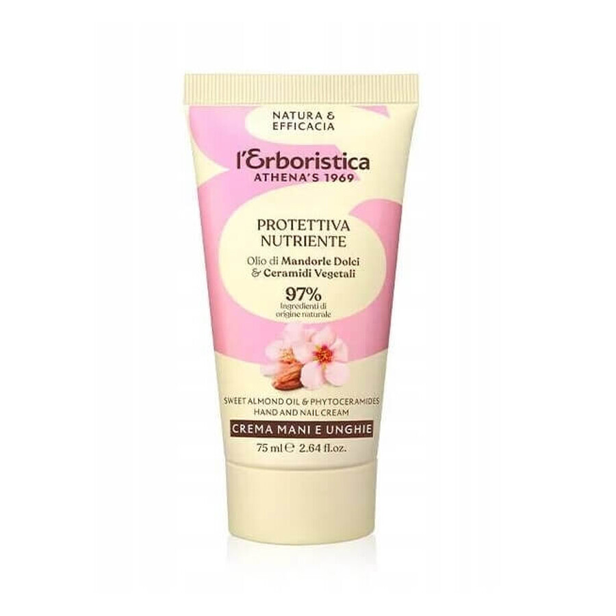 L Erboristica Beschermende en Voedende Hand- en Nagelcrème met Amandelolie en Fytoceramiden, 75 ml