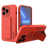 Wozinsky Kickstand caz silicon caz cu stand iPhone 13 roșu