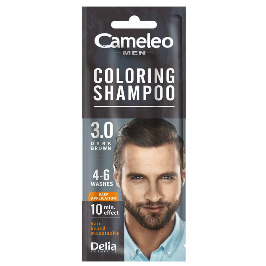Cameleo Men Coloring Shampoo Coloring Shampoo for Men 3.0 Dark Brown, 15 ml.