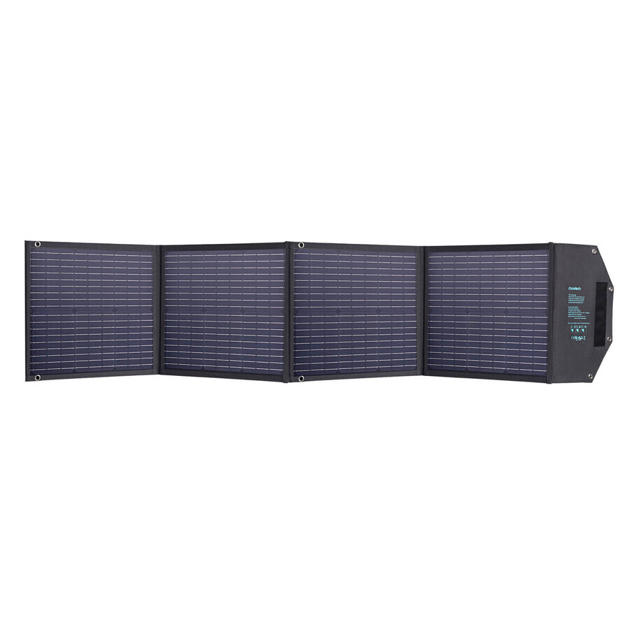 Choetech SC009-V2 solar foldable 100W USB-C / 2x USB-A PD QC charger - black.