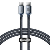 Baseus kabel CAJY000601 USB-C - USB-C PD 100W 5A 480Mbps 1,2m - zwart
