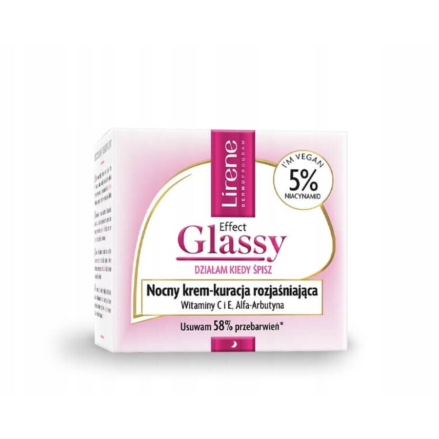 Lirene Effect Glassy Night Cream-Brightening Treatment, 50 ml