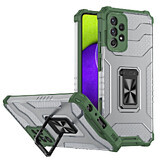 Crystal Ring Case armored hybrid case cover + magnetic holder Samsung Galaxy A72 4G green