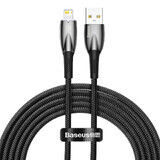 Baseus Glimmer Series USB-A - Lightning 480Mbps 2,4A 2m kabel zwart