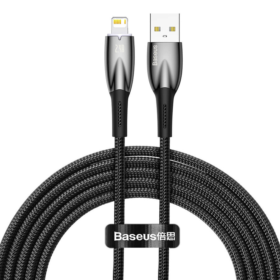 Baseus Glimmer Series USB-A - Lightning 480Mbps 2.4A 2m cablu negru