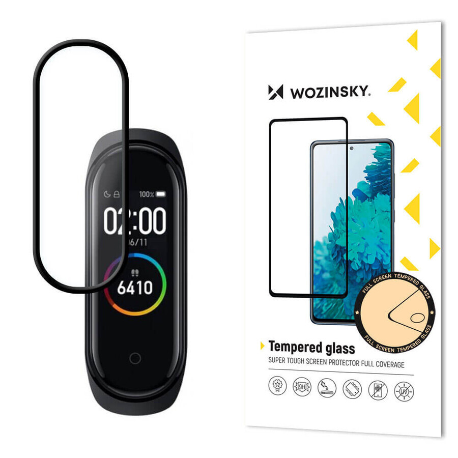 Wozinsky super tough Full Glue full screen film with Case Friendly frame Xiaomi Mi Band 6 / Mi Band 5 black