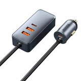 Baseus Share Together autolader 2x USB / 2x USB Type C 120W PPS Quick Charge Power Delivery grijs (CCBT-A0G)