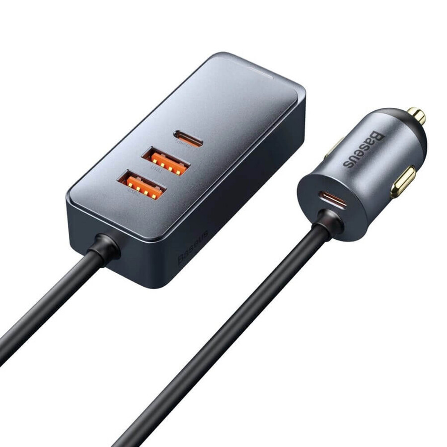 Baseus Share Together caricatore per auto 2x USB / 2x USB Tipo C 120W PPS Quick Charge Power Delivery grigio (CCBT-A0G)