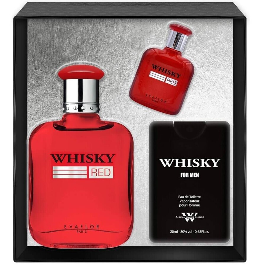 Evaflor Whisky Red Eau de Toilette, 100 ml + Eau de Toilette, 10 ml + Eau de Toilette, 20 ml