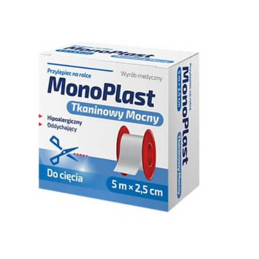 Winkel op MonoPlast, Sterke textiellijm 5m x 2,5cm MonoPlast, Sterke textiellijm 5m x 2,5cm