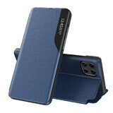Eco Leather View Case elegante Tasche mit Flip Cover und Standfunktion Samsung Galaxy A22 4G blau