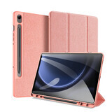 Funda de piel ecológica Dux Ducis Domo con soporte para Samsung Tab S9 FE+ - rosa