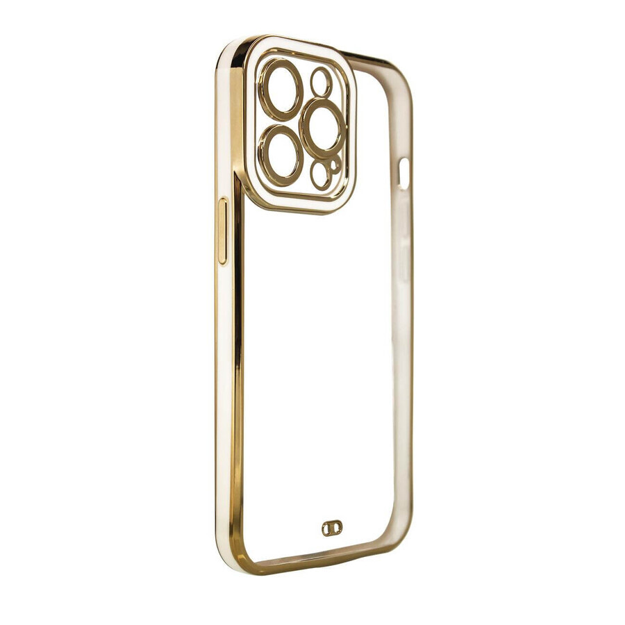 Husă Fashion pentru Samsung Galaxy A13 5G husă gel cu ramă aurie alb