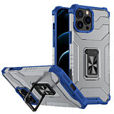 Crystal Ring Case gepanzerte Hybridhülle + Magnethalterung iPhone 13 Pro Max blau