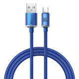 Baseus Crystal Shine Series USB-kabel voor snel opladen en gegevensoverdracht USB Type A - USB Type C 100W 1,2m blauw (CAJY000403)