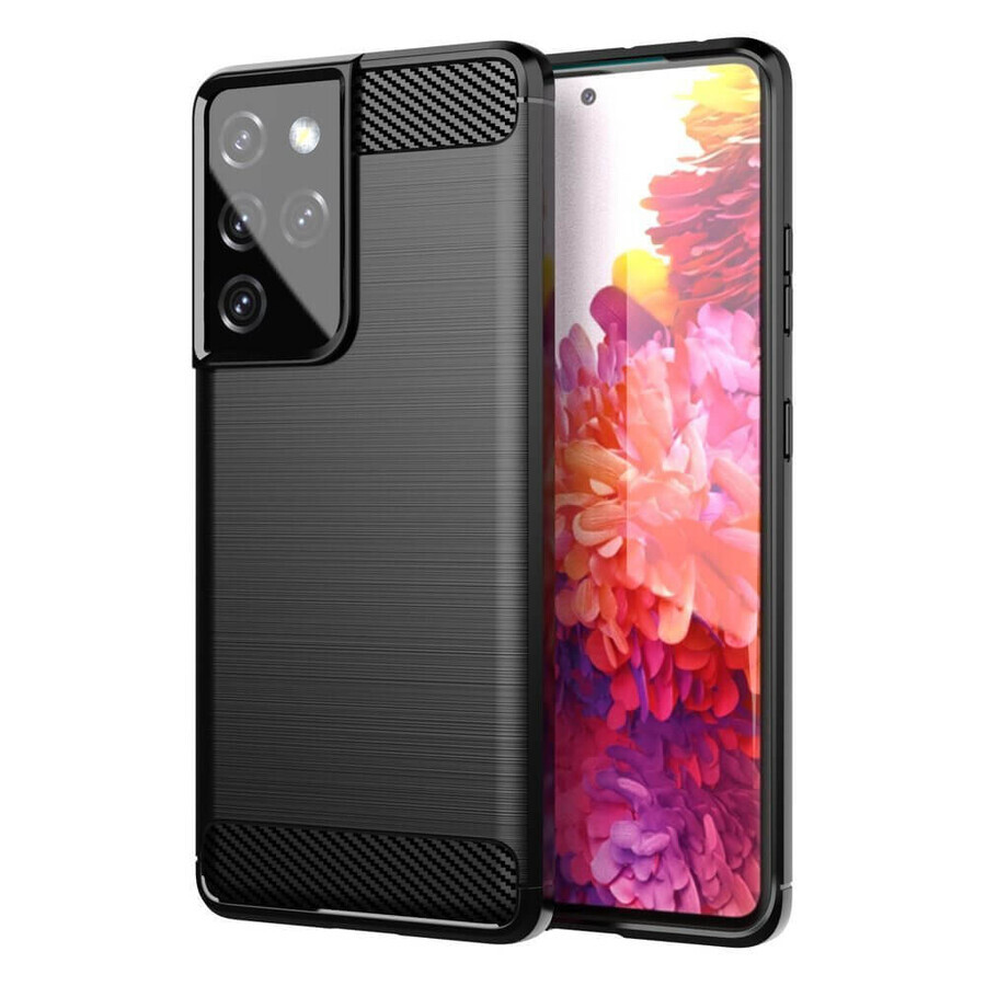 Carbon Case étui souple Samsung Galaxy S21 Ultra 5G noir