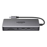 HUB Ugreen CM681 15978 13in1 USB-C - 2x USB-A 3.2 / 2x USB-A 3.0 / USB-C 3.2 / 2x HDMI / DisplayPort / RJ45 / SD en TF / AUX / USB-C PD