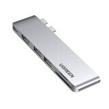 HUB Ugreen CM380 2xUSB C - HDMI/2xUSB 3.0/SDTF/USB C PD - grijs