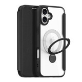 Funda Dux Ducis Skin X Pro para iPhone 16 con MagSafe, tapa abatible y soporte - negro