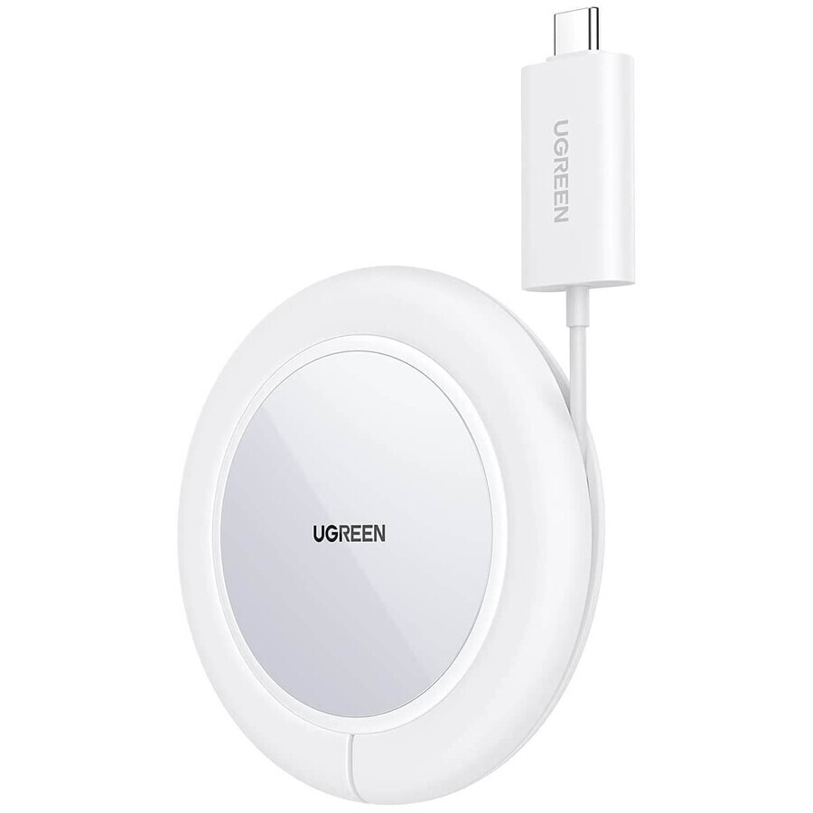 Ugreen CD245 40123 încărcător wireless Qi / MagSafe 15W cu cablu USB-C - alb
