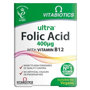 Vitabiotics Ultra Folic Acid 400µg, 60 comprimés
