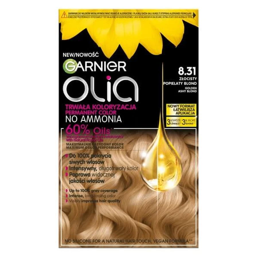 Garnier Olia Haarfarbe 8.31 Golden Ash Blonde