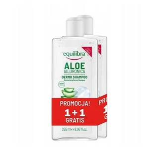 Equilibra Aloë Vera Hydraterende Shampoo voor Haar met Hyaluronzuur, 2 x 265 ml