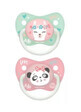 Canpol, sucette, silicone, anatomique Animaux exotiques 6-18m, 23/921, rose, 2 pi&#232;ces