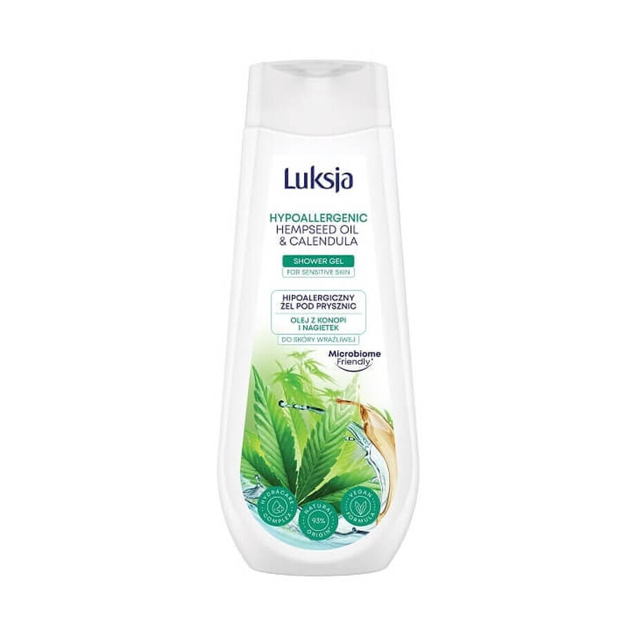 Luxja Gel de Ducha Hipoalergénico Aceite de Cáñamo y Caléndula, 500 ml