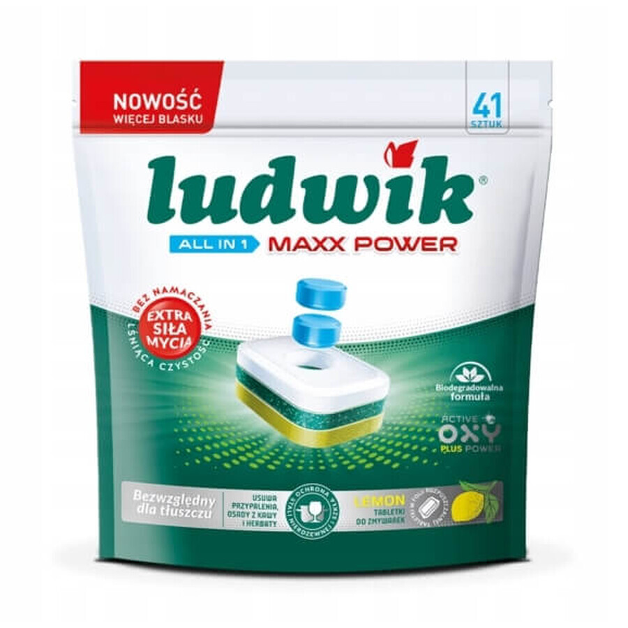 Ludwik All in 1 Maxx Power Compresse per lavastoviglie, Menta, 41 pezzi