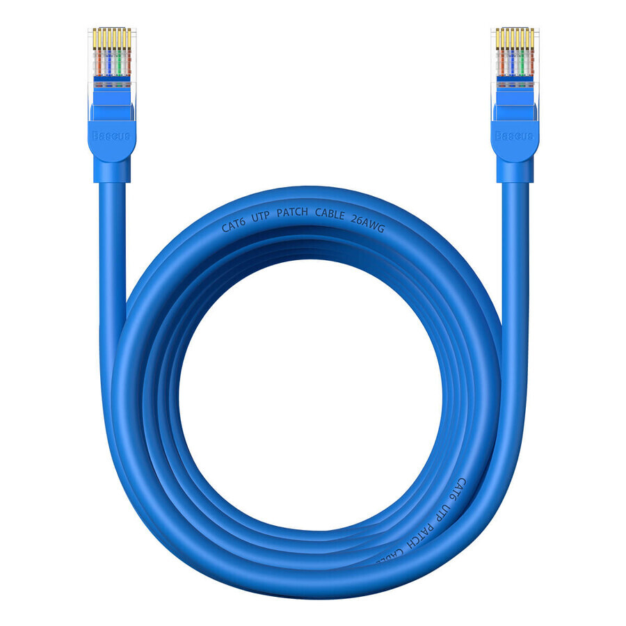 Baseus High Speed Cat 6 RJ-45 1000Mbps Ethernet cable 5m round - blue