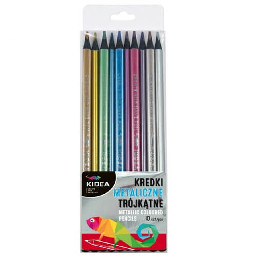 Comprar Lápices triangulares metalizados 10 colores Lápices triangulares metalizados 10 colores