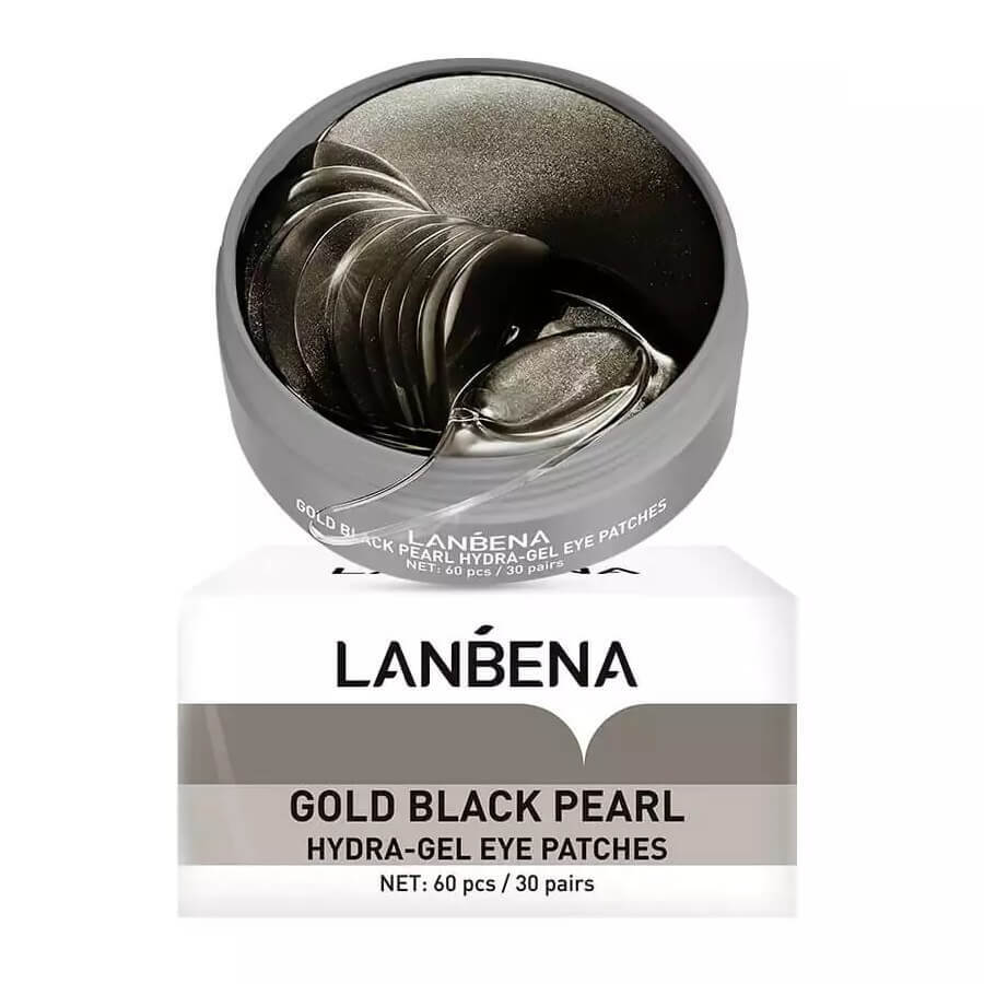 Lanbena Gold Black Pearl Hydrogel, pastiglie per gli occhi con perla nera, 60 pezzi