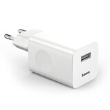 Baseus Oplaad Snellader CCALL-BX02 lichtnet USB-A 24W QC 3.0 - wit