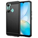 Carbon caz pentru Infinix Hot 12 Pro silicon flexibil caz de carbon negru