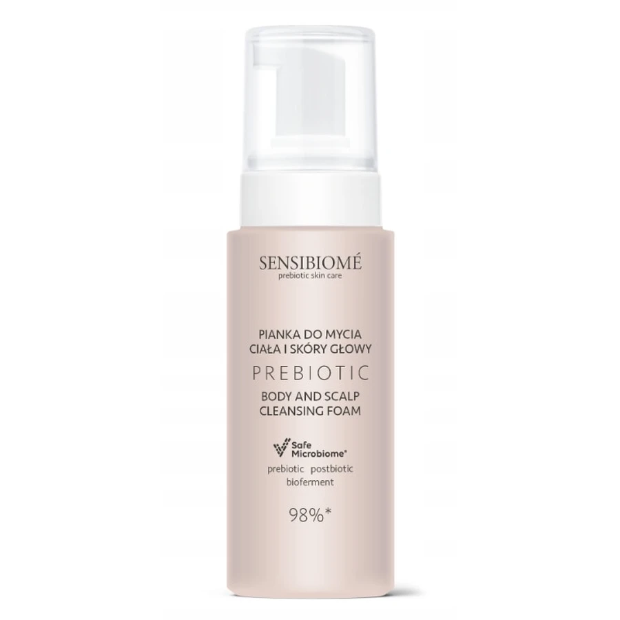 Sensibiome Mousse nettoyante prébiotique pour le corps et le cuir chevelu, 150 ml