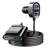 Joyroom încărcător auto 2xPD + 2xQC3.0 72W 1.5m negru (JR-CL05)