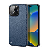 Custodia Dux Ducis Fino in nylon per iPhone 14 Pro Max blu