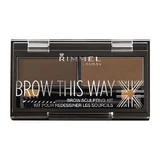 Rimmel Brow This Way Eyebrow Contouring Kit 003 Dark Brown, 1.3g