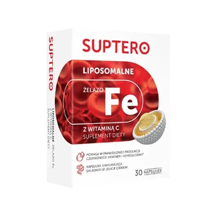 Suptero Liposomaal IJzer Fe met Vitamine C, 30 capsules