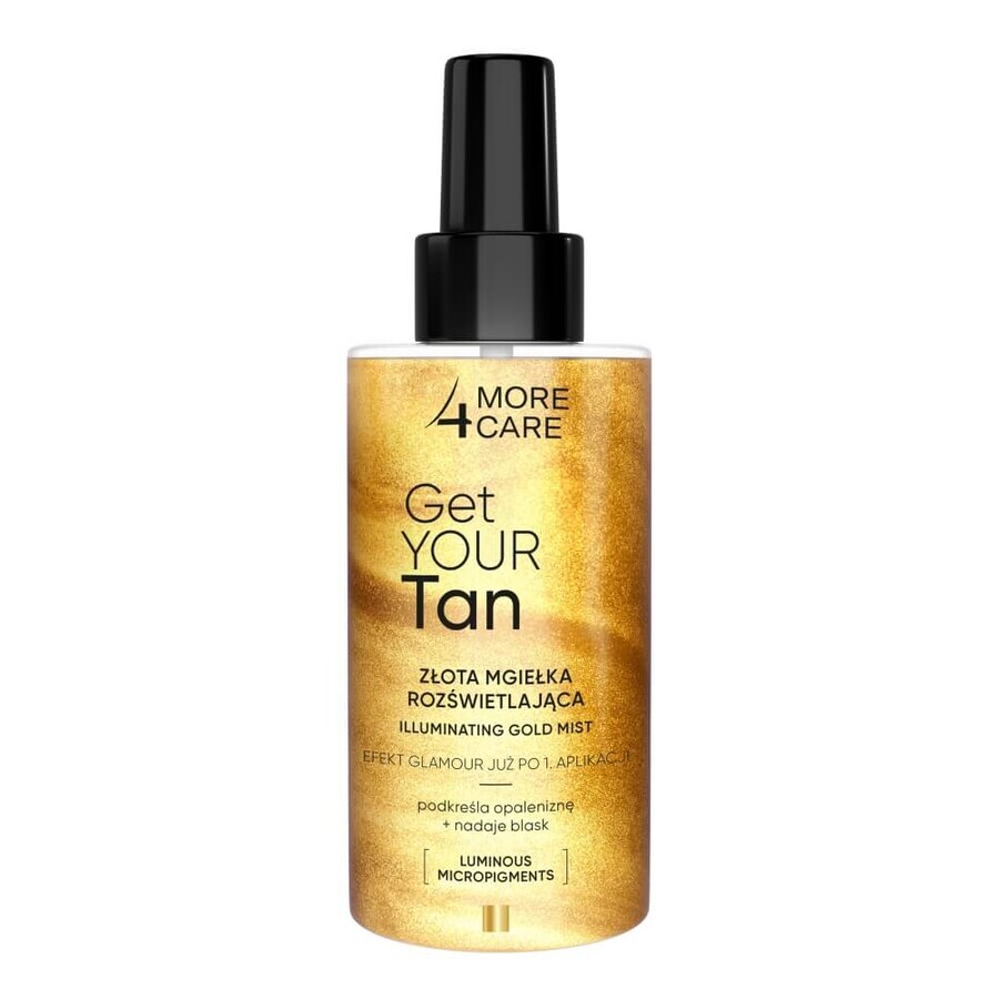 Boutique More4Care Get Your Tan ! Brume illuminatrice dorée, 150 ml More4Care Get Your Tan ! Brume illuminatrice dorée, 150 ml